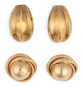 (2) Pairs of 14K Earrings