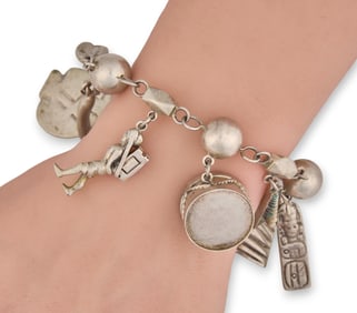 Mexican Sterling Charm Bracelet