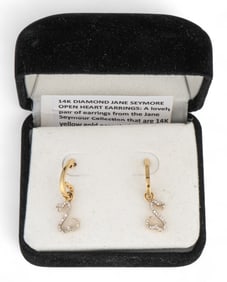 14K Jane Seymour "Open Heart" Earrings