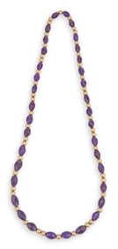 14K Amethyst Beaded Necklace
