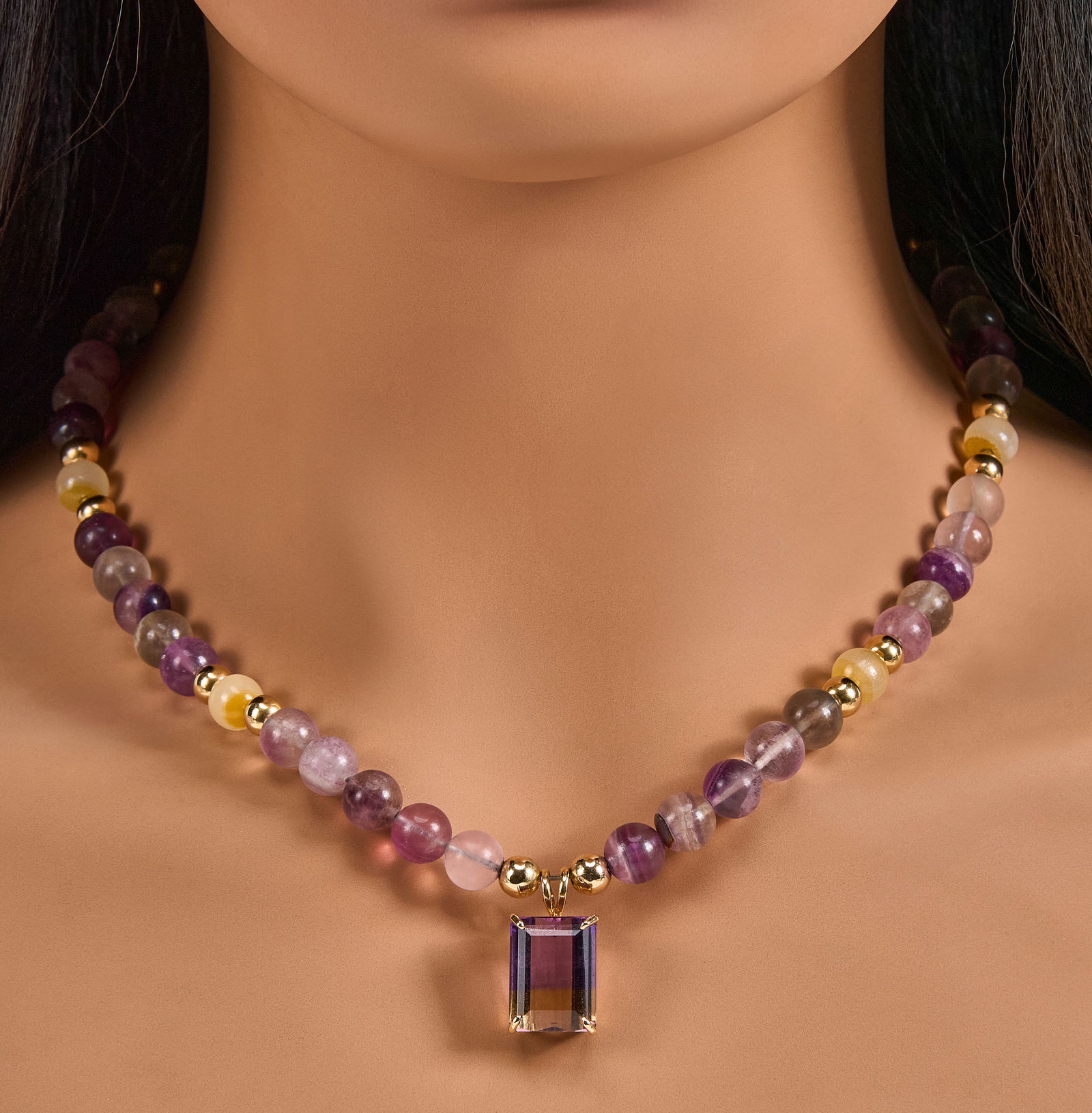 14K Beaded Amethyst Necklace (1 of 5)