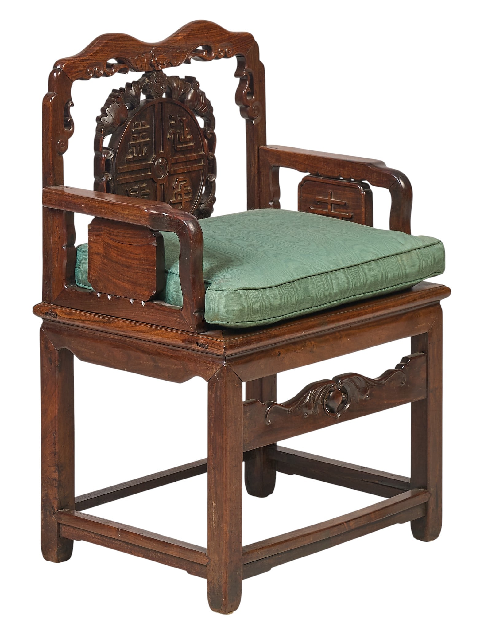 Ming Style Carved Wood Armchair (1 of 4)