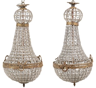 Pair of French Empire Style Chandeliers