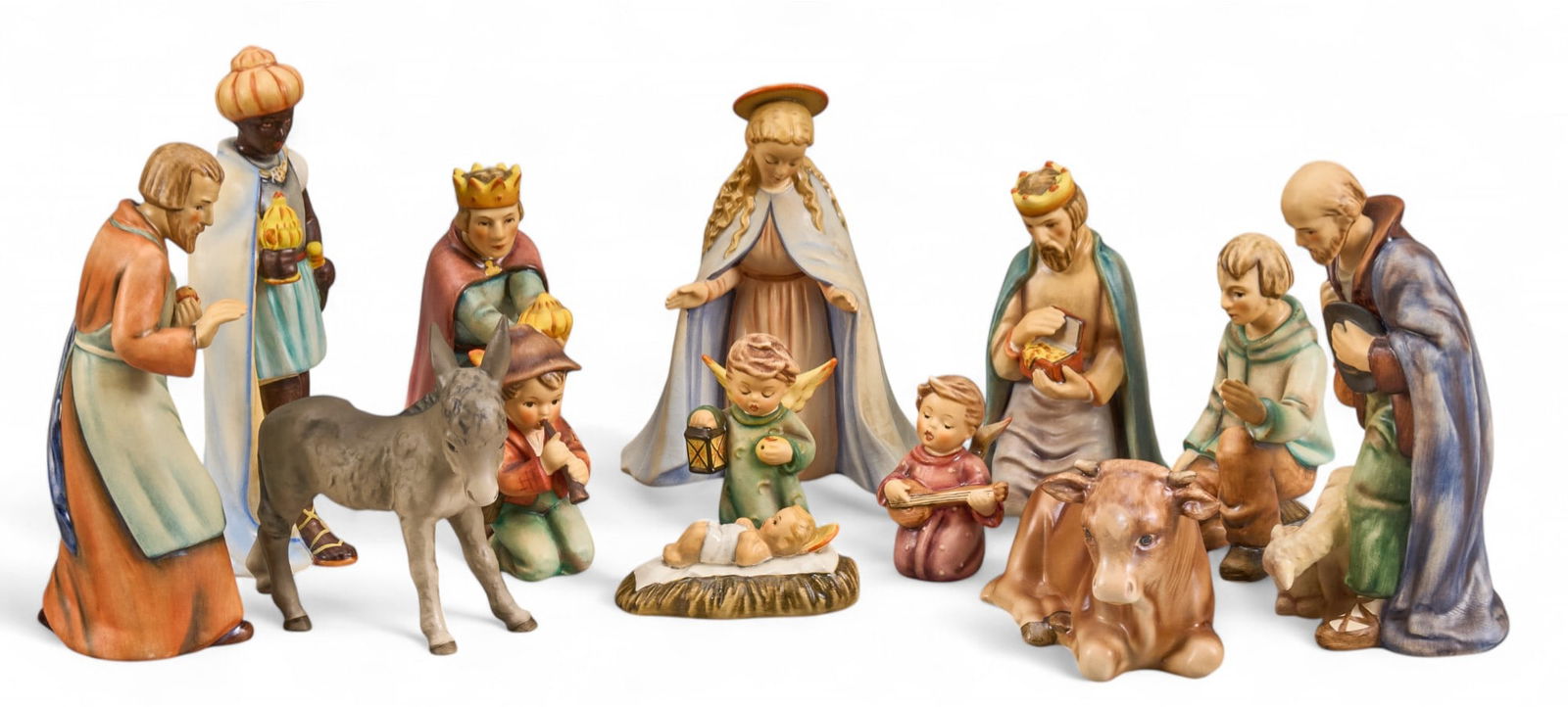 Goebel 13-Piece Nativity Set: Thirteen-piece porcelain nativity scene, by Goebel (Germany) height 8.5 in. x width 3.5 in. x depth 2 in. / tallest Provenance