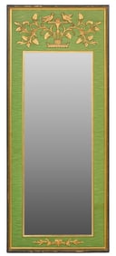 Green Textured and Gilt Trim Wall Mirror