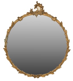 French Circular Gilt Mirror