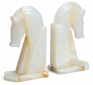 Onyx Horse Head Bookends