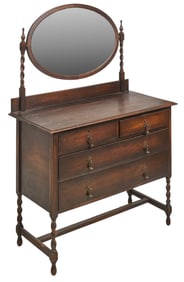 Antique Barley Twist Dresser with Mirror