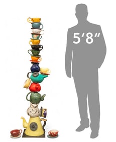 John Burnam, Stack of Teapots Sculpture