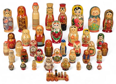 Large Collection of Russian Matryoshka Nesting Dolls