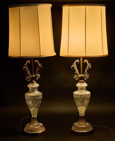 Pair of Glass Table Lamps