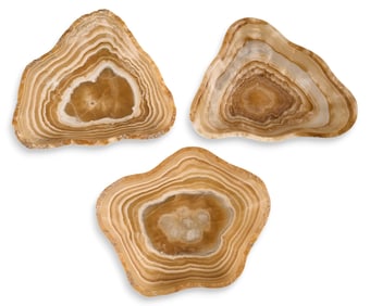 (3) Small Caramel Onyx Bowls