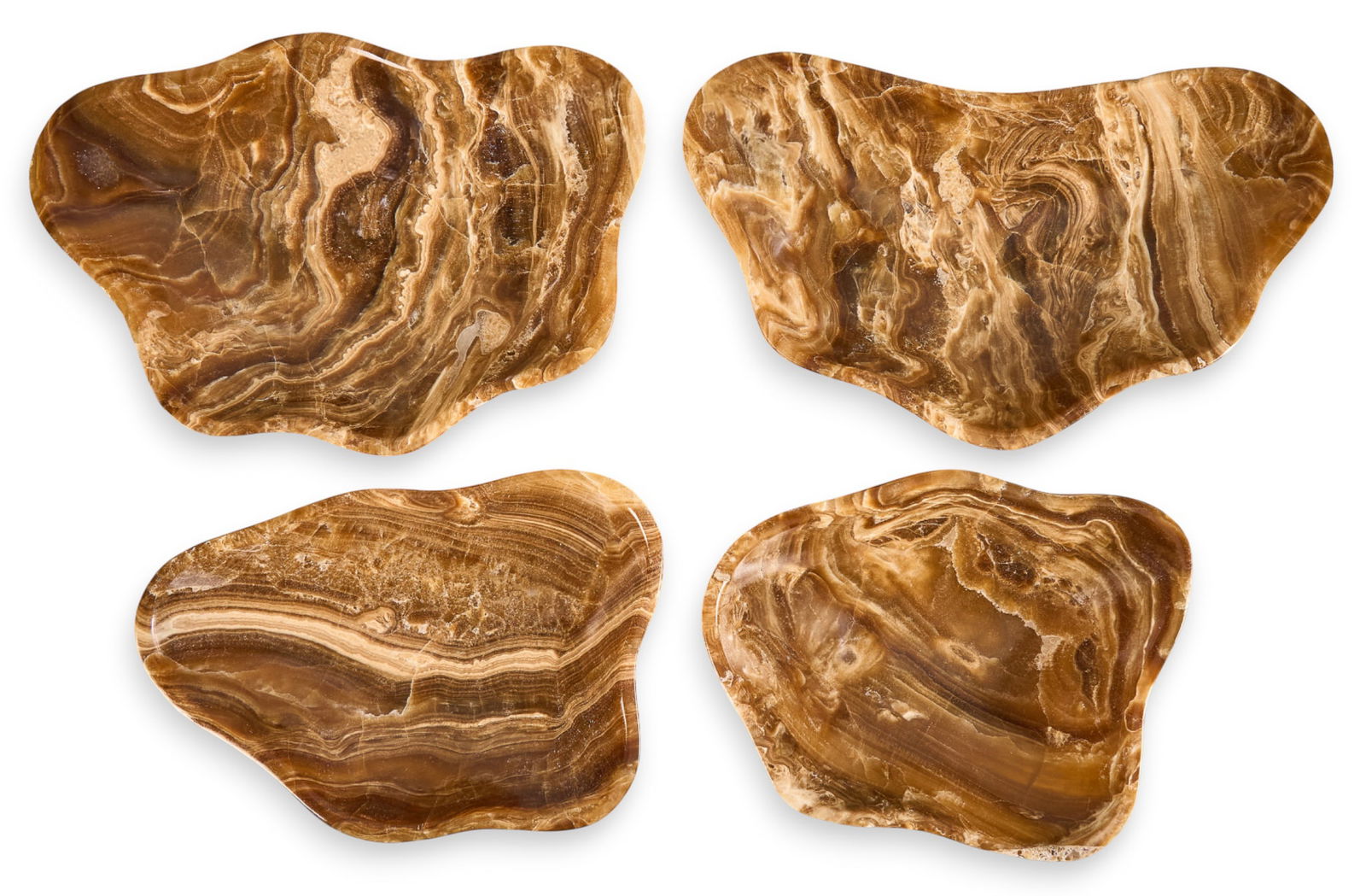 (4) Small Amber Bowls (1 of 3)