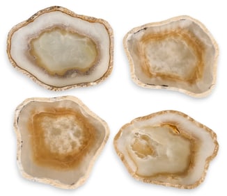 (4) White Onyx Bowls