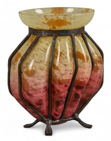 Antique Charles Schneider Art Glass Vase