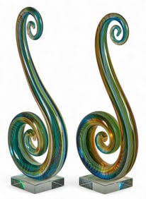 Pair of Murano Glass Bookends