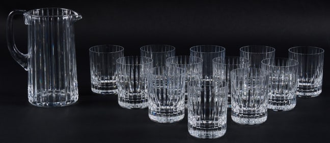 (12) Baccarat Glasses and Pitcher Set