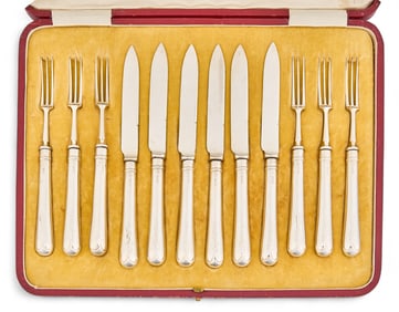 J.E. Caldwell & Co. Sterling Fruit Utencils