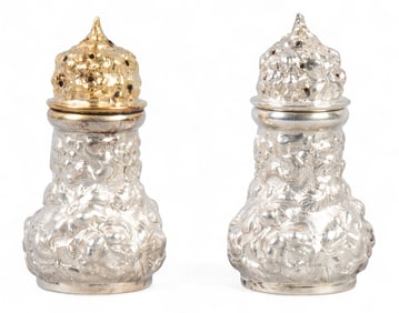 "Repousse" by Stieff Sterling Salt & Pepper Shakers