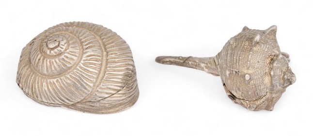 (2) Sterling Silver Shell Pill Boxes