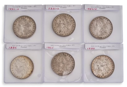 (6) Morgan Silver Dollars
