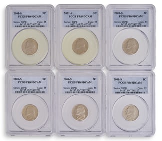 (6) Graded Jefferson Nickels