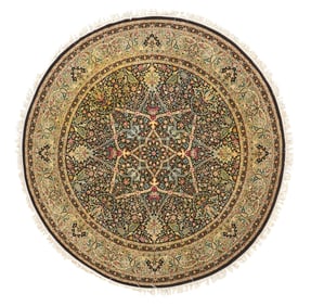 Hand-Knotted Circular Rug, 8 ft. 8 in. x 8 ft. 5 in.