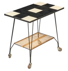 French Tiled Serving Cart