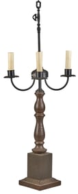 Wooden Candelabra Lamp