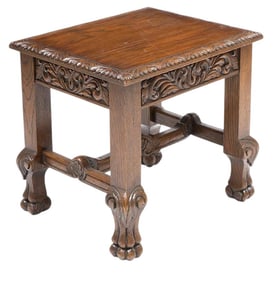 Carved Oak Side Table
