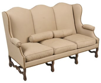 Upholstered Wingback Sofa
