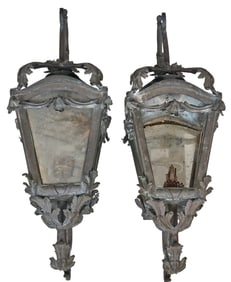 Pair of Large Lantern Sconces