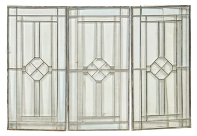 (3) Leaded Glass Panels