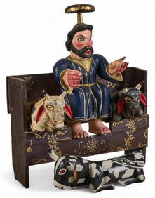 Mexican Santo with Brahman Cows