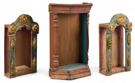 (3) Vintage Mexican Nichos