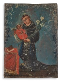 Antique Mexican Retablo, San Antonio de Padua