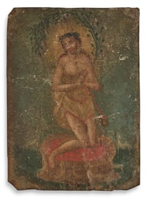 Antique Mexican Retablo, El Varon Eucarístico de Dolores