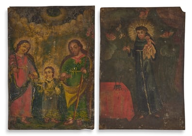 (2) Antique Mexican Retablos