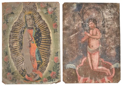 (2) Antique Mexican Retablos