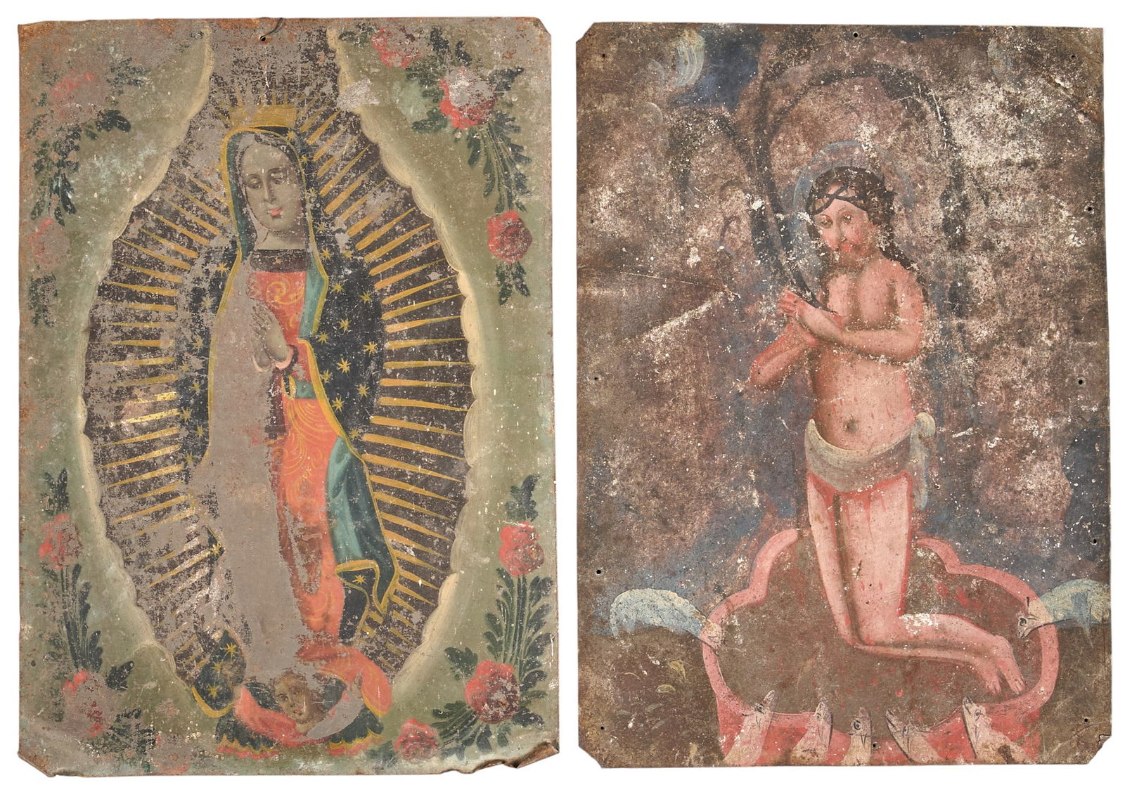 (2) Antique Mexican Retablos (1 of 7)