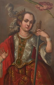 Cusco School, St. Catherine of Alexandria, 18th C.