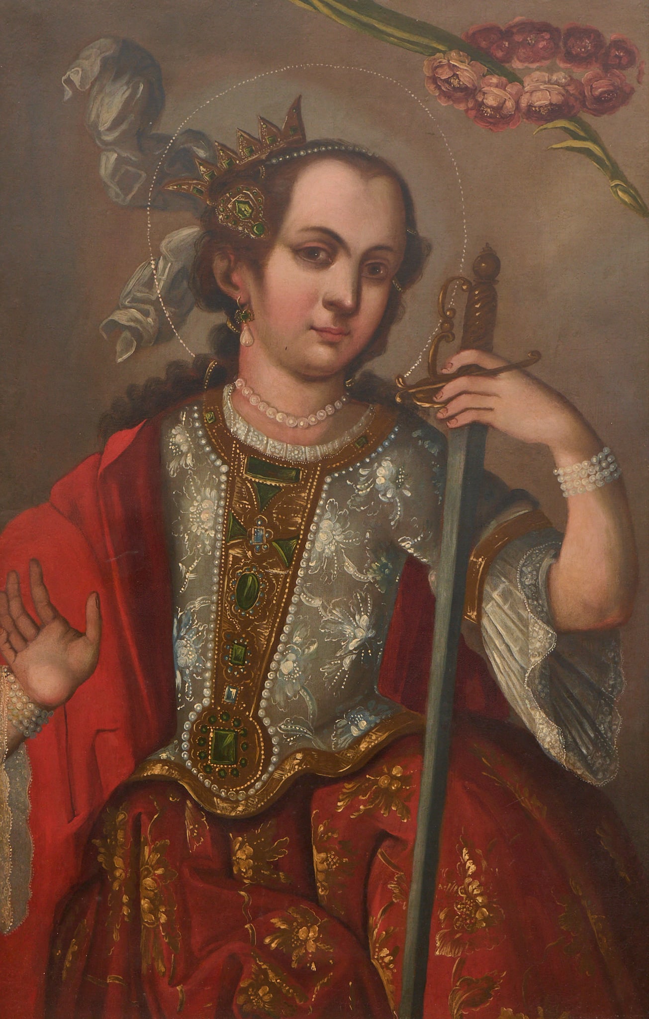 Cusco School, St. Catherine of Alexandria, 18th C. (1 of 3)