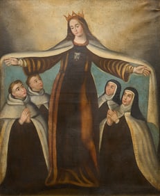 Virgin of Mercy Painting, 19th C.