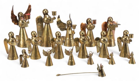 Collection of Brass Angel Candle Holders