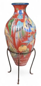 Large Tonala Olla Jardinere with Stand