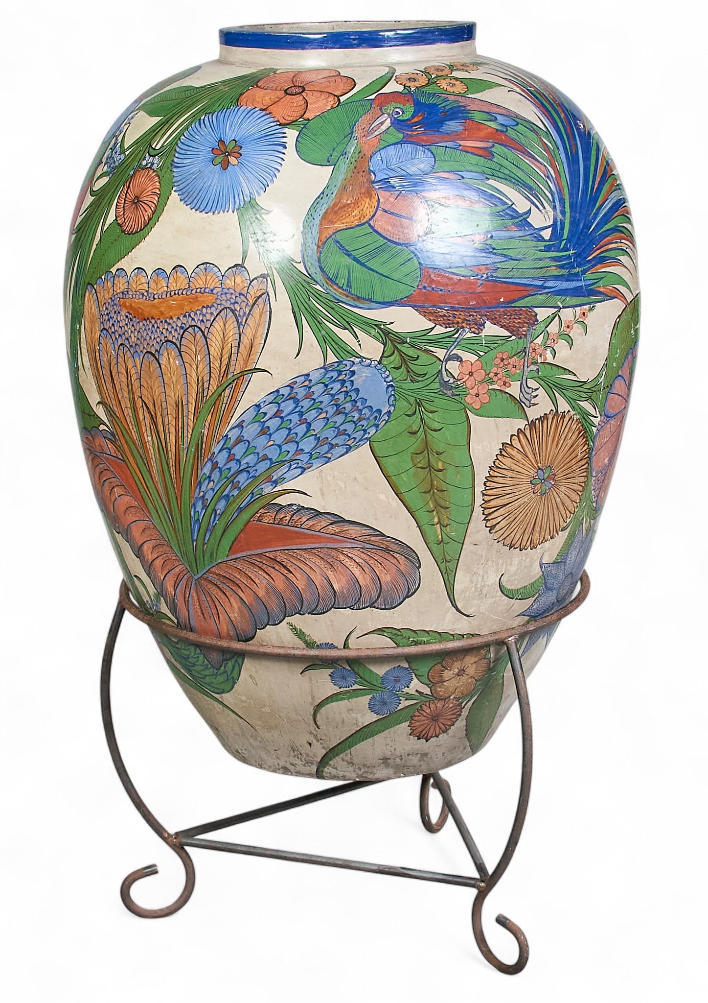 Large Tonala Olla Jardinere with Stand (1 of 3)