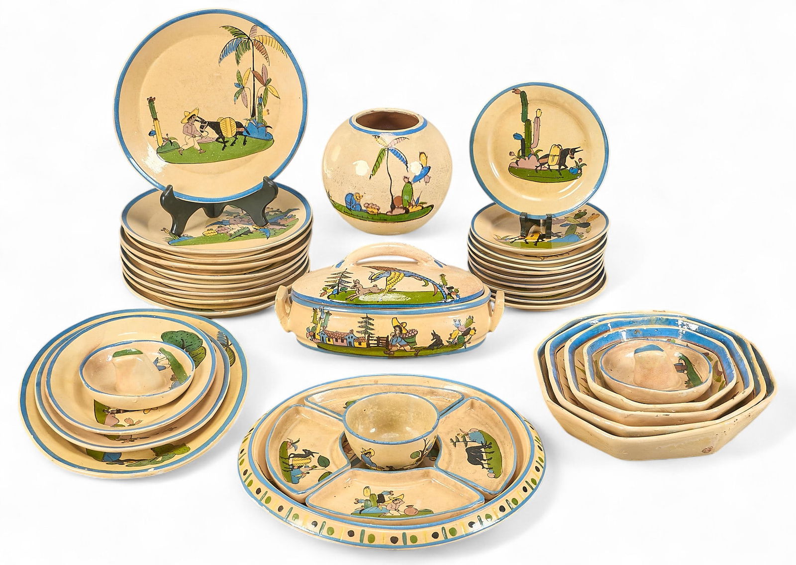 Large Collection of Tlaquepaque Dinnerware (1 of 3)