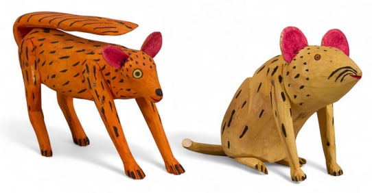 Manuel Jimenez Ramirez, Carved Mouse and Fox Figures
