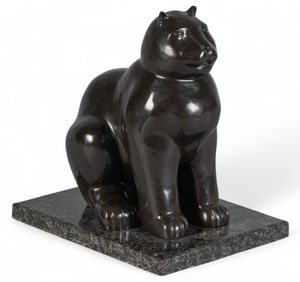 After Botero, Cat Bronze