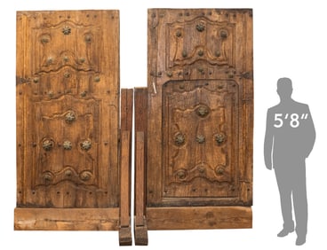 18th C. Spanish Colonial Wood Double Doors